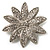 Diamante Floral Brooch (Silver Tone)