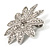 Diamante Floral Brooch (Silver Tone) - view 4