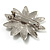 Diamante Floral Brooch (Silver Tone) - view 7