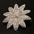 Diamante Floral Brooch (Silver Tone) - view 8