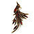 Sparkling Amber Coloured Crystal Fire-Bird Brooch (Antique Gold Tone) - view 8