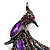 Sparkling Purple Crystal Fire-Bird Brooch (Gun Metal) - view 2