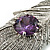 Large Swarovski Crystal Peacock Feather Silver Tone Brooch (Clear & Purple) - 11.5cm Length - view 4