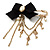 'Bow, Tassel, Key & Simulated Pearl Bead' Charm Gold Tone Safety Pin Brooch (Catwalk - 2014) - view 3