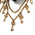 'Bow, Tassel, Key & Simulated Pearl Bead' Charm Gold Tone Safety Pin Brooch (Catwalk - 2014) - view 4