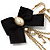 'Bow, Tassel, Key & Simulated Pearl Bead' Charm Gold Tone Safety Pin Brooch (Catwalk - 2014) - view 7