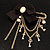 'Bow, Tassel, Key & Simulated Pearl Bead' Charm Gold Tone Safety Pin Brooch (Catwalk - 2014) - view 9