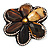 Gigantic Amber Coloured Acrylic Stone Flower Brooch (Catwalk - 2014) - view 9