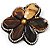 Gigantic Amber Coloured Acrylic Stone Flower Brooch (Catwalk - 2014) - view 10