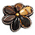 Gigantic Amber Coloured Acrylic Stone Flower Brooch (Catwalk - 2014) - view 8