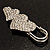 Vintage Swarovski Crystal Heart Pin Brooch (Silver Finish) - view 3