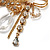 'Filigree Flower, Crystal Tassel & Acrylic Bead' Charm Safety Pin Brooch (Gold Tone) - view 6