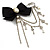 'Bow, Tassel, Key & Simulated Pearl Bead' Charm Silver Tone Safety Pin Brooch (Catwalk - 2014) - view 2