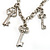 'Bow, Tassel, Key & Simulated Pearl Bead' Charm Silver Tone Safety Pin Brooch (Catwalk - 2014) - view 7