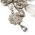 'Filigree Flower, Crystal Tassel & Acrylic Bead' Charm Safety Pin Brooch (Silver Tone) - view 8