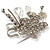 'Filigree Flower, Crystal Tassel & Acrylic Bead' Charm Safety Pin Brooch (Silver Tone) - view 5