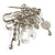'Filigree Flower, Crystal Tassel & Acrylic Bead' Charm Safety Pin Brooch (Silver Tone) - view 7