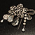'Filigree Flower, Crystal Tassel & Acrylic Bead' Charm Safety Pin Brooch (Silver Tone) - view 3