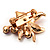 Tiny Red Crystal Flower Pin Brooch (Gold Tone) - view 4