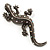 Large Vintage Diamante Lizard Brooch (Silver Tone) - view 8