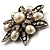 Vintage Filigree Imitation Pearl Crystal Floral Brooch - view 6