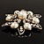 Vintage Filigree Imitation Pearl Crystal Floral Brooch - view 7