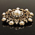 Antique Gold Filigree Simulated Pearl Corsage Brooch - view 9