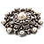 Antique Silver Filigree Simulated Pearl Corsage Brooch - view 2