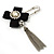 Crystal Tassel Silk Bow Safety Pin Brooch (Silver Plated ) - view 7