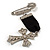 Medal Style Diamante Cross Charm Brooch (Silver Tone) - view 3