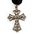 Medal Style Diamante Cross Charm Brooch (Silver Tone) - view 2