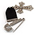 Medal Style Diamante Cross Charm Brooch (Silver Tone) - view 6