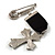 Medal Style Diamante Cross Charm Brooch (Silver Tone) - view 5