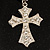 Medal Style Diamante Cross Charm Brooch (Silver Tone) - view 10