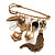 'Tassel, Leaf, Butterfly, Flower & Bead' Charm Safety Pin (Gold Tone) - view 4