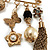 'Tassel, Leaf, Butterfly, Flower & Bead' Charm Safety Pin (Gold Tone) - view 6
