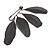Black Feather Charm Safety Pin Brooch (Catwalk - 2014) - view 3