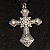 Vintage Crystal Cross Charm Brooch (Antique Silver Tone) - view 8