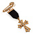 Medal Style Diamante Cross Charm Brooch (Gold Tone) - view 7