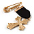 Medal Style Diamante Cross Charm Brooch (Gold Tone) - view 6