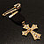 Medal Style Diamante Cross Charm Brooch (Gold Tone) - view 10