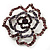 Stunning Purple Crystal Rose Brooch (Silver Tone) - view 3