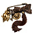 'Owl, Key, Sun, Tassel & Bow' Charm Safety Pin (Bronze Tone)