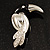 Rhodium Plated Crystal Parrot Brooch - view 6