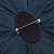 Large Navy Blue Crystal Satin Flower Brooch - view 8