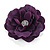 Large Violet Purple Crystal Satin Flower Brooch - view 9