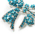 Stunning Light Blue Swarovski Crystal Bow Brooch (Silver Tone) - view 8
