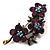 Crystal Floral Brooch (Antique Gold & Deep Purple) - view 4