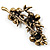Crystal Floral Brooch (Antique Gold & Deep Purple) - view 6