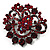 Burgundy Red Diamante Corsage Brooch (Black Tone) - view 5